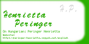 henrietta peringer business card